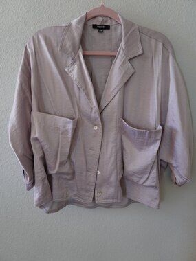 Wishlist Silky Long Crop Button Down